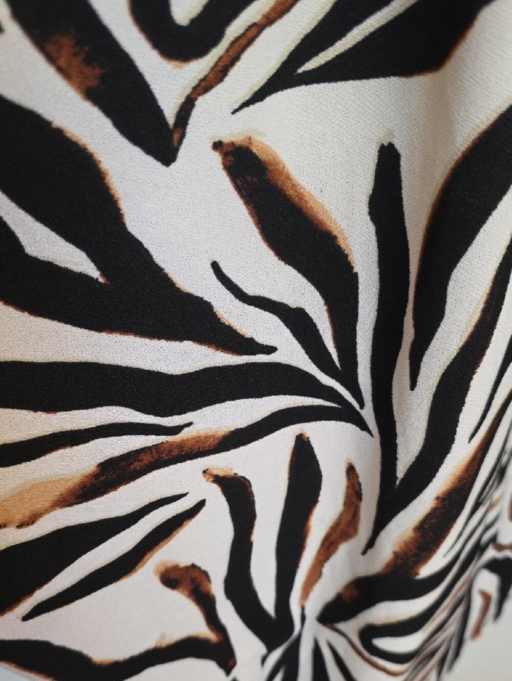 Mlle Gabrielle Zebra-Print Midi Slip Dress in White, Black & Brown - Picture 7 of 7